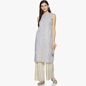 Aurelia XXL Kurta Blue Striped Indian Attire